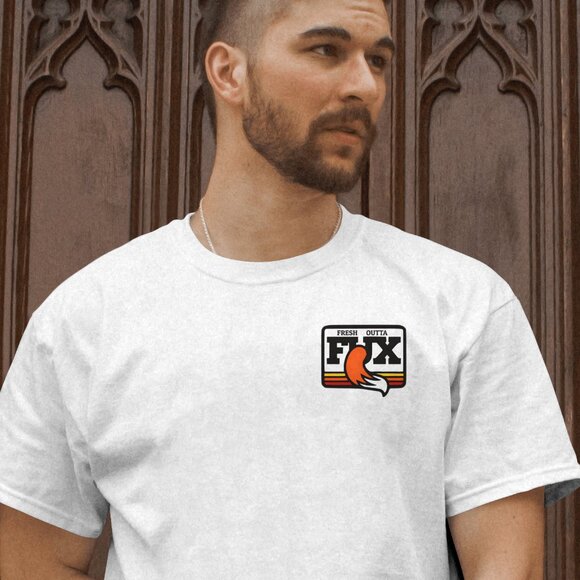 Fresh Outta Fux Men’s Funny Humorous T-shirt White 100% Cotton - Picture 2 of 4